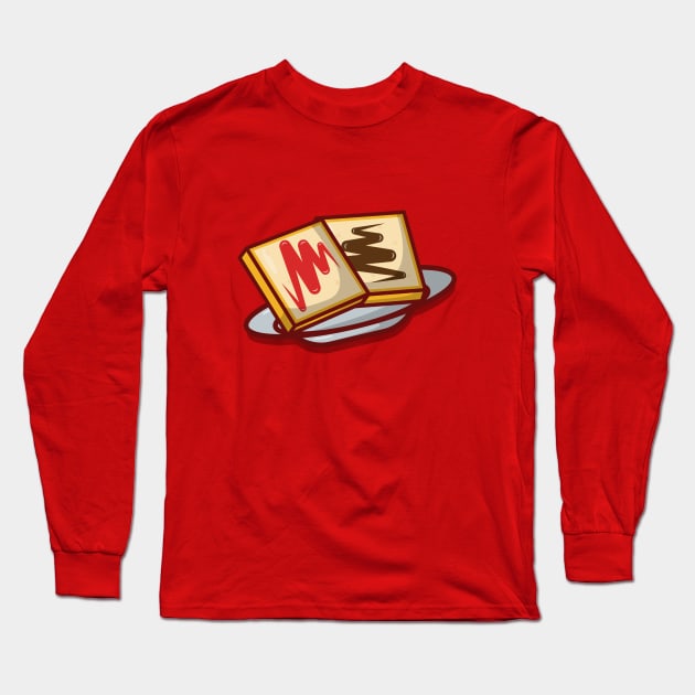 Bread with Strawberry and Chocolate Jam Long Sleeve T-Shirt by KH Studio